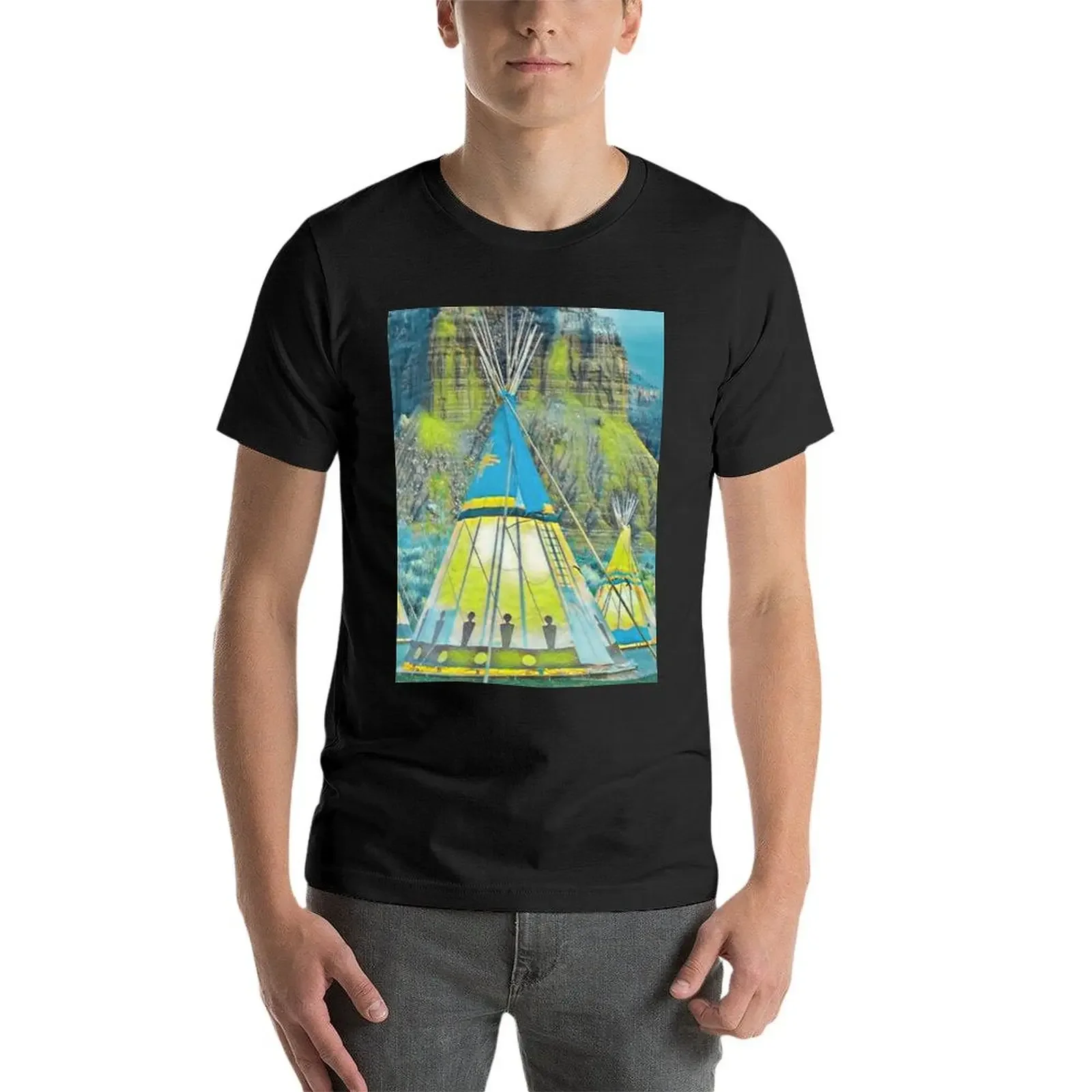 GALATHI вигвам-зеленая фотография-уличная футболка рубашки на заказ графическая