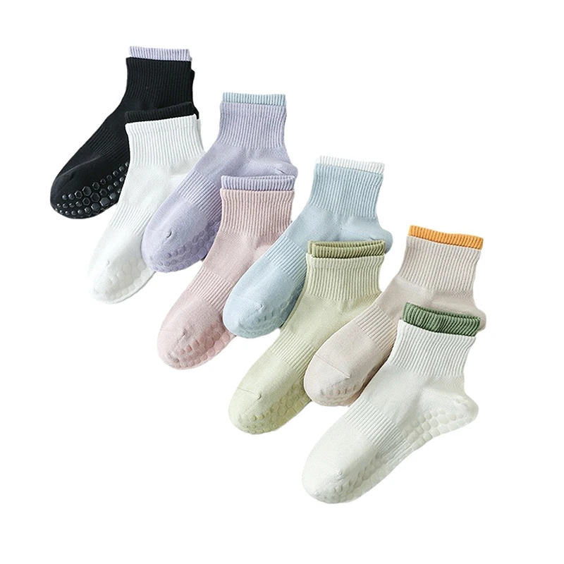 1 пара женских нескользящих носков носки для батута йоги хлопковые дышащие