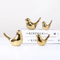 nordic ceramic gold animal statue golden bird figurines ornaments home modern wedding gifts home accessories