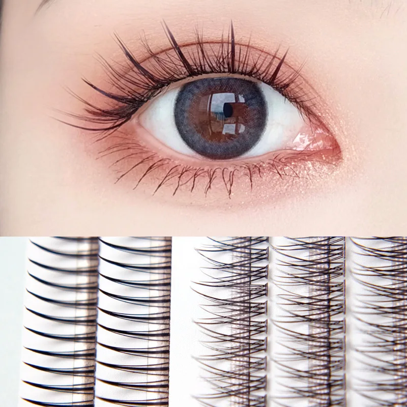 

A M Shape Fishtail Mixed Premade Fans Eyelashes 10 12mm Natural Fluffy False Lash Clusters Individual Eyelash Extension Makeup