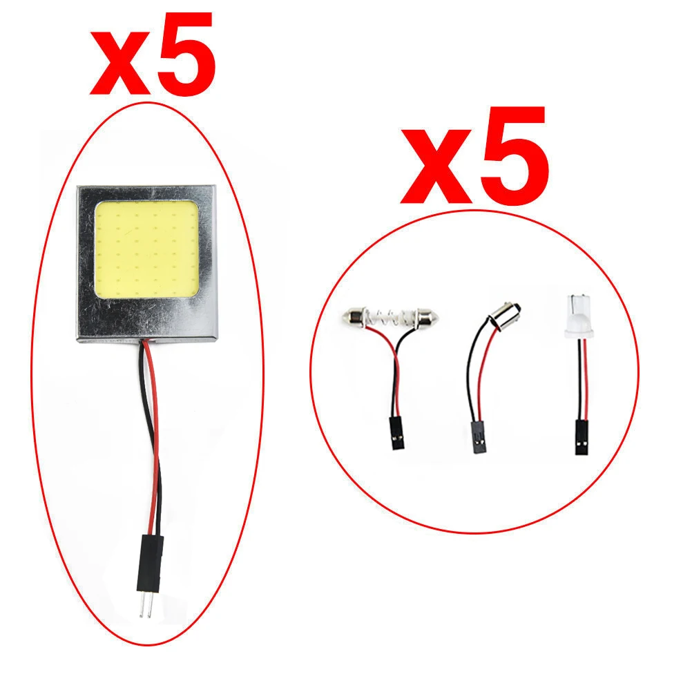 

T10 LED Light Panel Universal 12V 48 SMD 5X Accessories BA9S Bulb Dome
