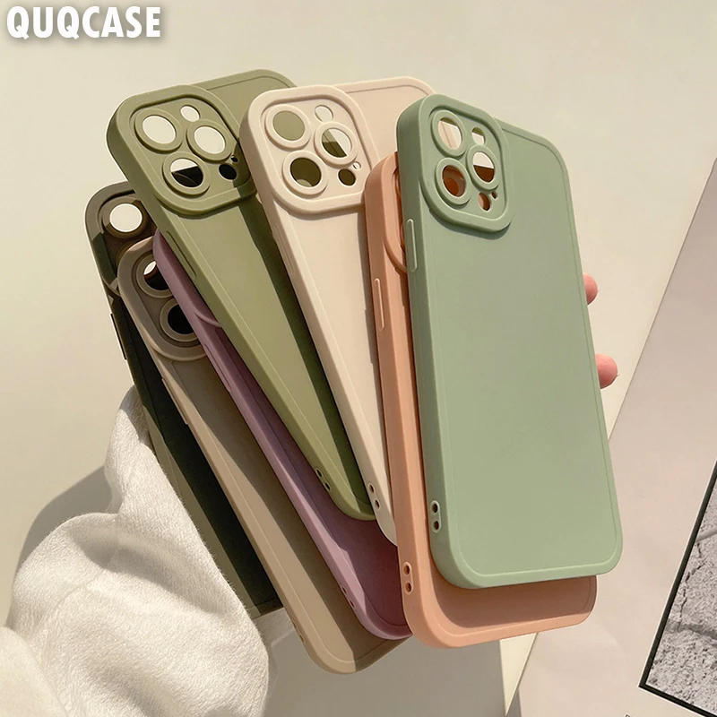 Candy Color Silicone Case For iPhone 13 Pro Max i Phone 11 iP 12 Mini XR XS X 7 8 Plus SE 2020 Shockproof Bumper Soft Back Cover