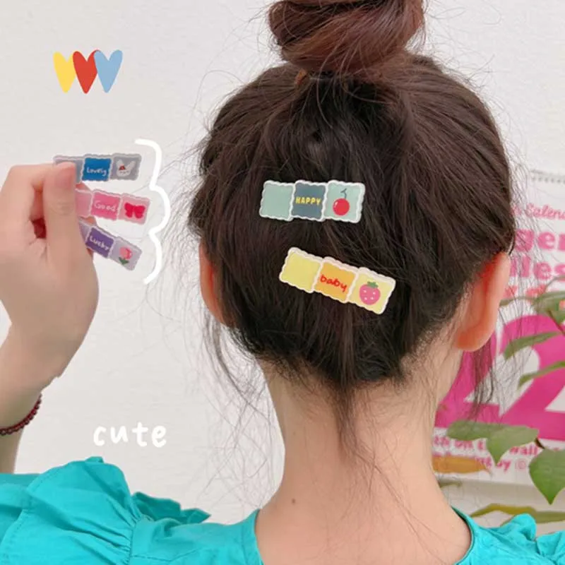 

Mini Cartoon Flower Fruit Girls Hairclips Birthday Gift Baby Girls Candy Color Hair Accessories Kids Hair Clip For Children