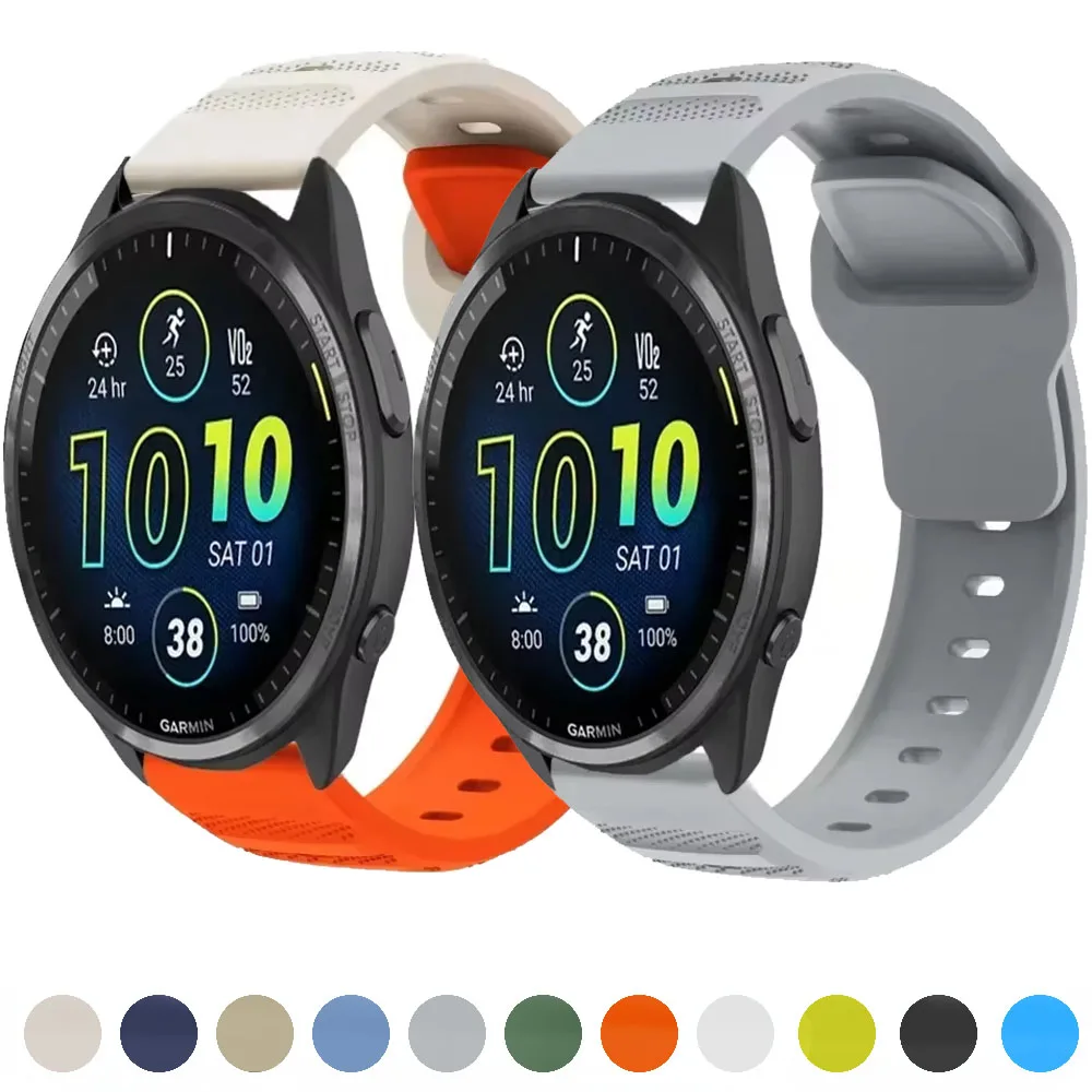 Фото Силиконовый ремешок 20 мм 22 мм для Garmin Forerunner 965 955 265 255 245 165 55, браслет для Garmin Vivomove Trend/Active 5 4/Venu 3 2 №1