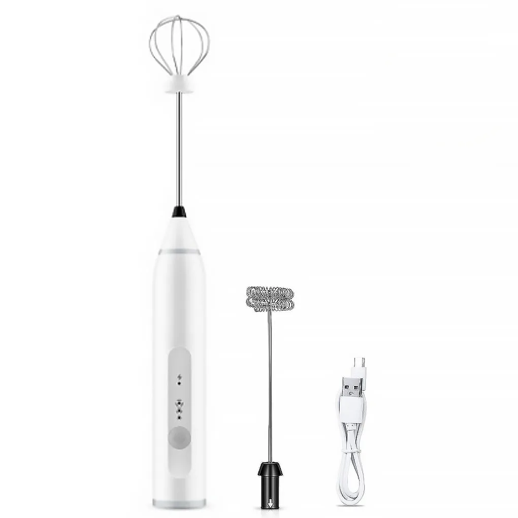 

Electric Milk Frother USB Rechargeable Egg Beater 3 Speed Foam Maker Handheld Whisk Drinks Mixer 4 colors