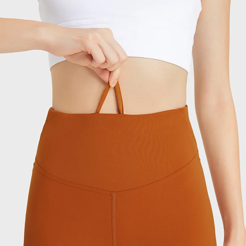 Solid Color Gym Women Sports Pants Soft Compression High Waist Fitness Yoga Legging Comprehensive Training Tight Gym No Mark Fee