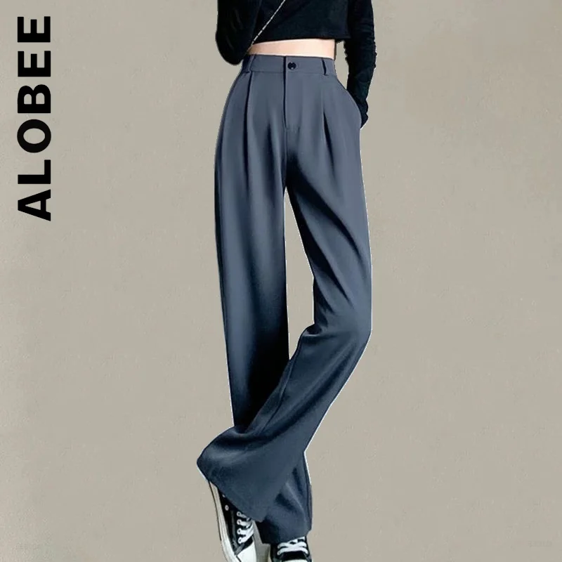 Alobee Women Trousers Pants New Slim Long Sweatpants Trendy Office Lady Korean Pant Office Lady Wide Leg Streetwear Female