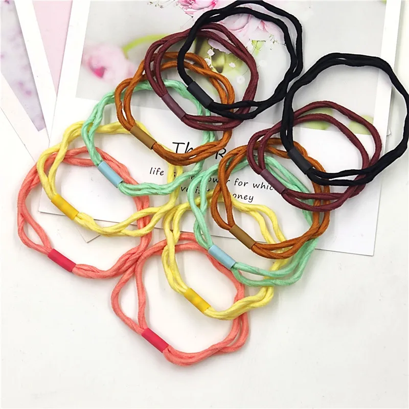 

36PCS/LOT Candy 6 Colors Rotate Elastic Hair Bands For Girls Seasons Simplicity High Elasticity Kids Hair Accessories For Women