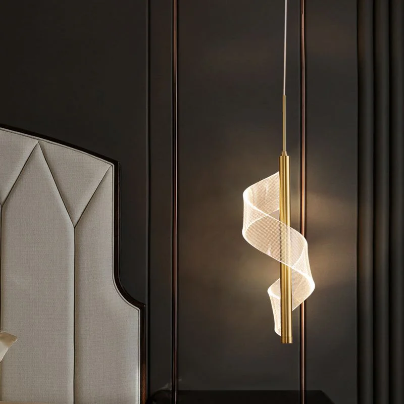 

Светодиодный Современная волнистая прозрачная стеклянная люстра, роскошная Геометрическая Золотая подвеска, домашний декор, Светильники для спальни, прикроватной подвески