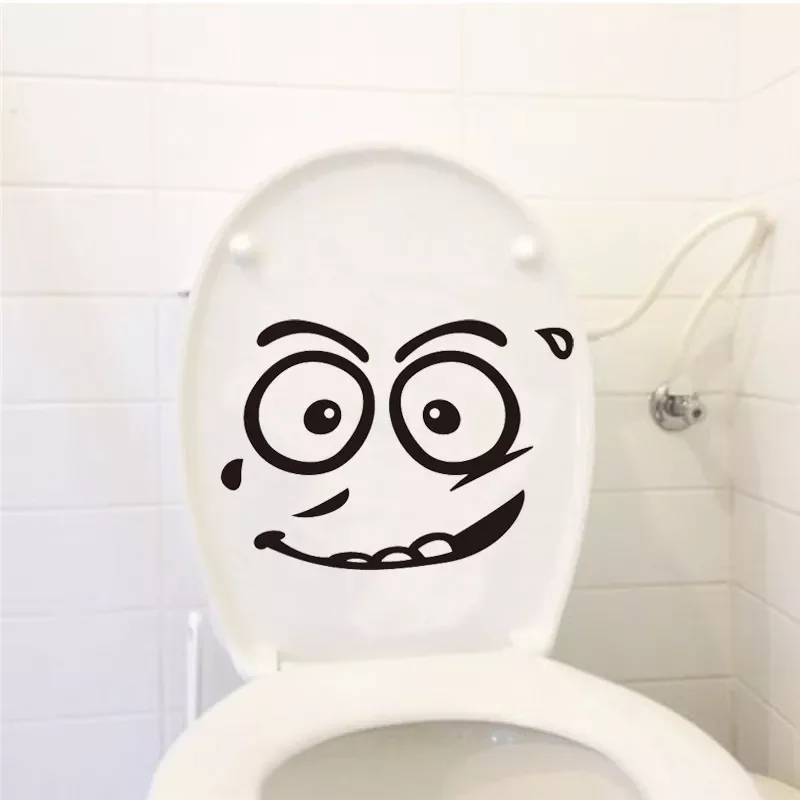 

NEW2022 HonC efforts face Toilet/wall stickers for bathroom cupboard decoration art decals Home Decor PVC Funny wall sticker