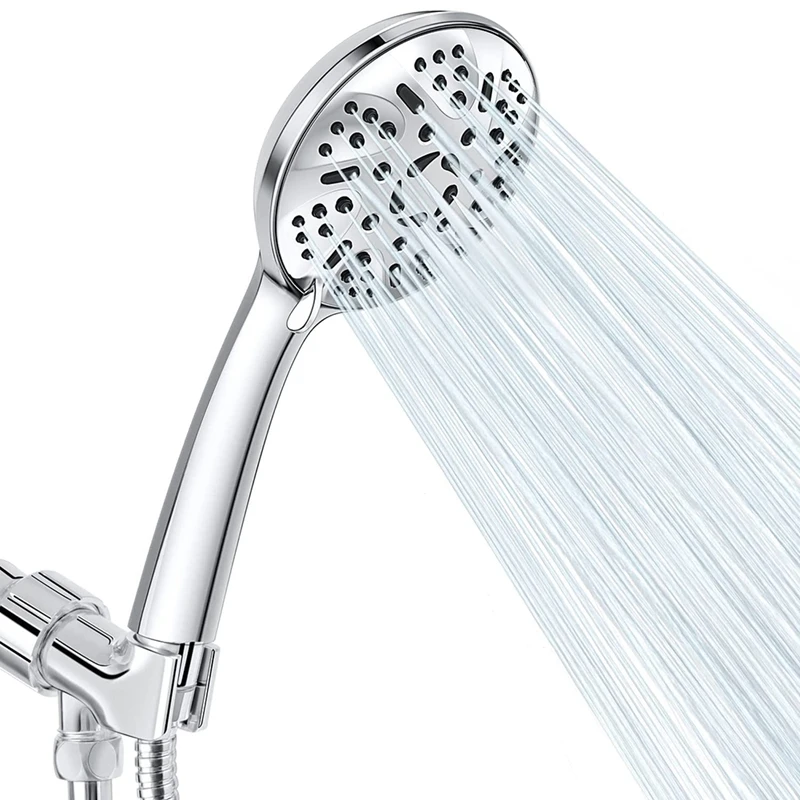 

Shower Head With Handheld, 9 Spray Setting High Pressure Shower Heads With Hose, Angle-Adjustable Overhead Bracket