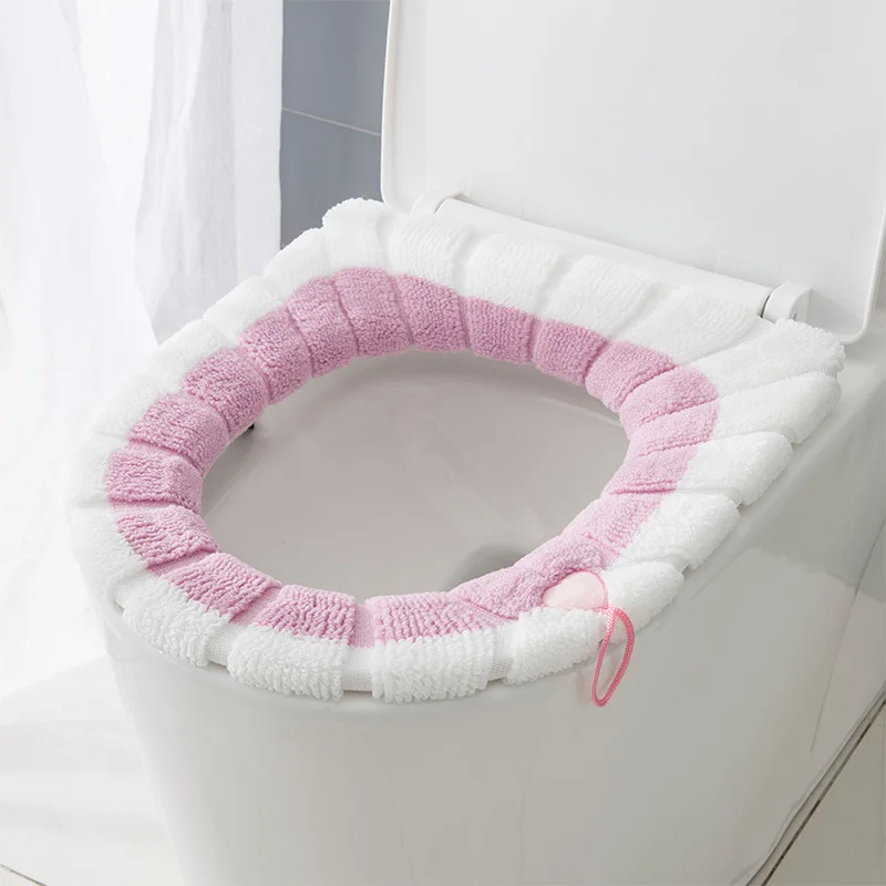 

Soft Bathroom Toilet Seat Cover Pads Thicker Warmer Stretchable Fibers Easy Installation Cushioned Lid Covers,Toilet Seat 1PC