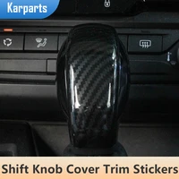 carbon fiber interior car gear head shift knob cover trim stickers fit for peugeot 308 308s 408 accessories