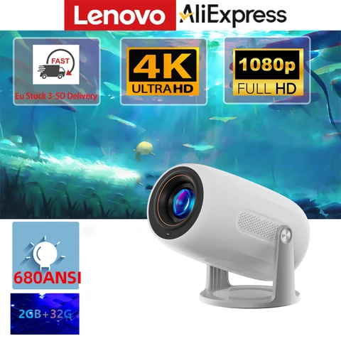 Портативный проектор Lenovo 4K 100 м Android 12 WIFI 6 TOF без семян с автофокусом, уличный проектор с лучом Full HD, домашний кинотеатр hy300 проектор