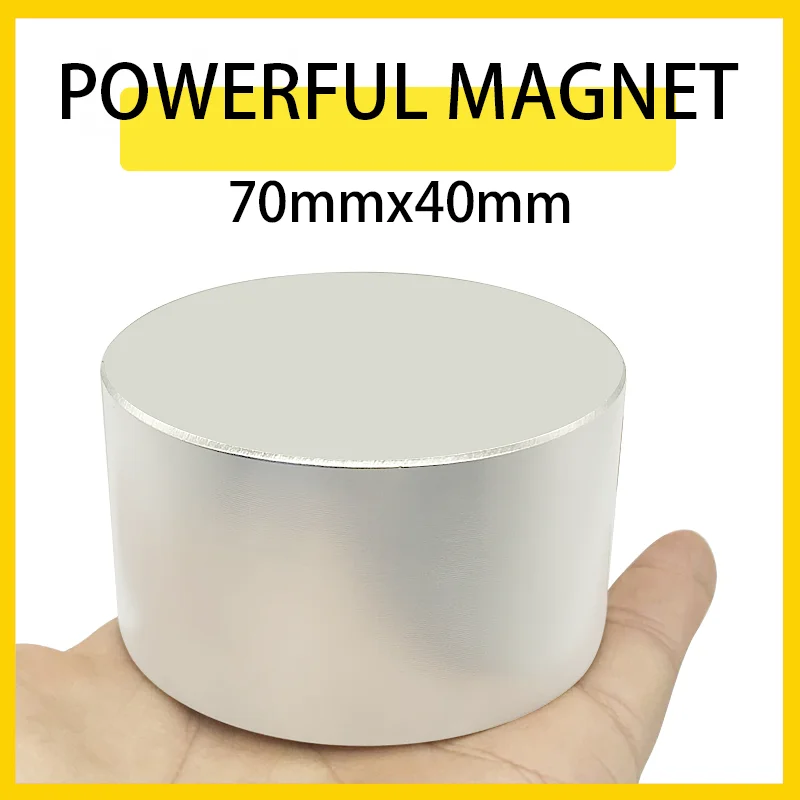 

1PC 70x40mm Neodymium magnet are earth super strong powerful round search permanent magnets 70mm x 40mm N35 70*40mm