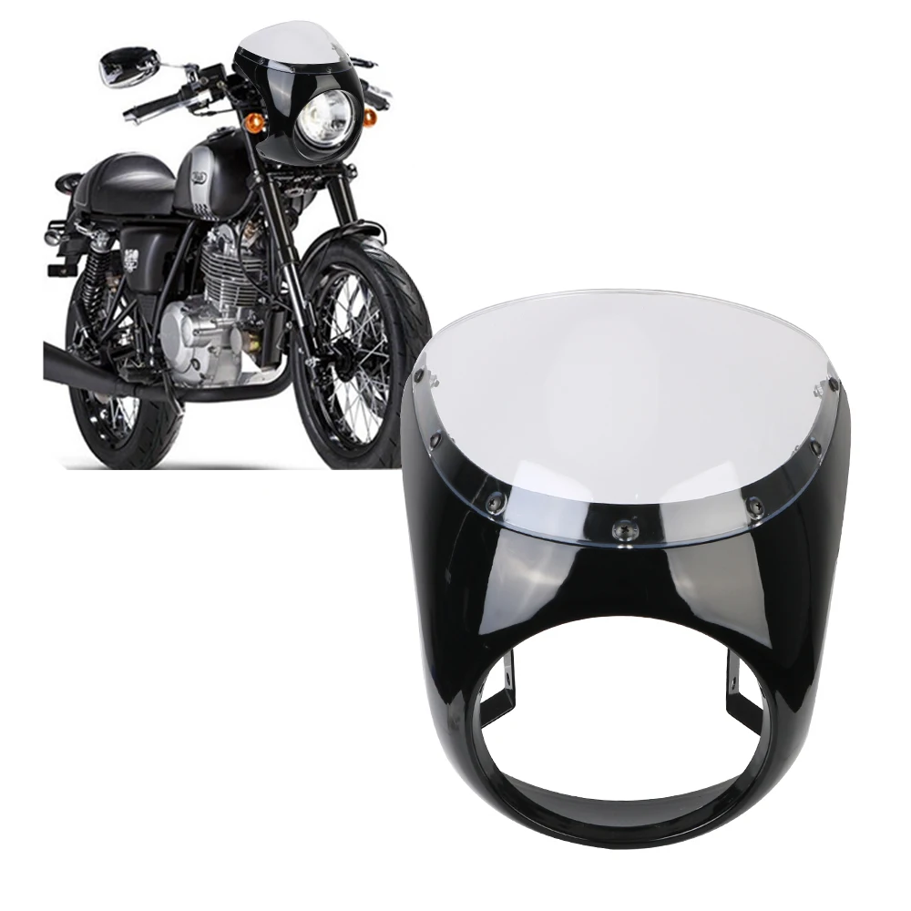 

Universal For Honda 7inch/16.5~18cm For Cafe Racer Retro Headlight Windscreen Motorcycle Front Headlight Fairing