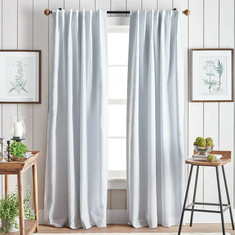 

Linen Indoor Linen Cotton Blend Blackout Backtab Curtain Panel Pair , White , 50"x84" , Set of 2