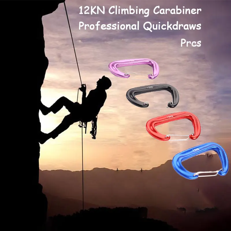 

Professional Climbing Carabiner D Shape Mountaineering Buckle Hook 12KN Safety Lock Outdoor Climbing Equipment Accessory