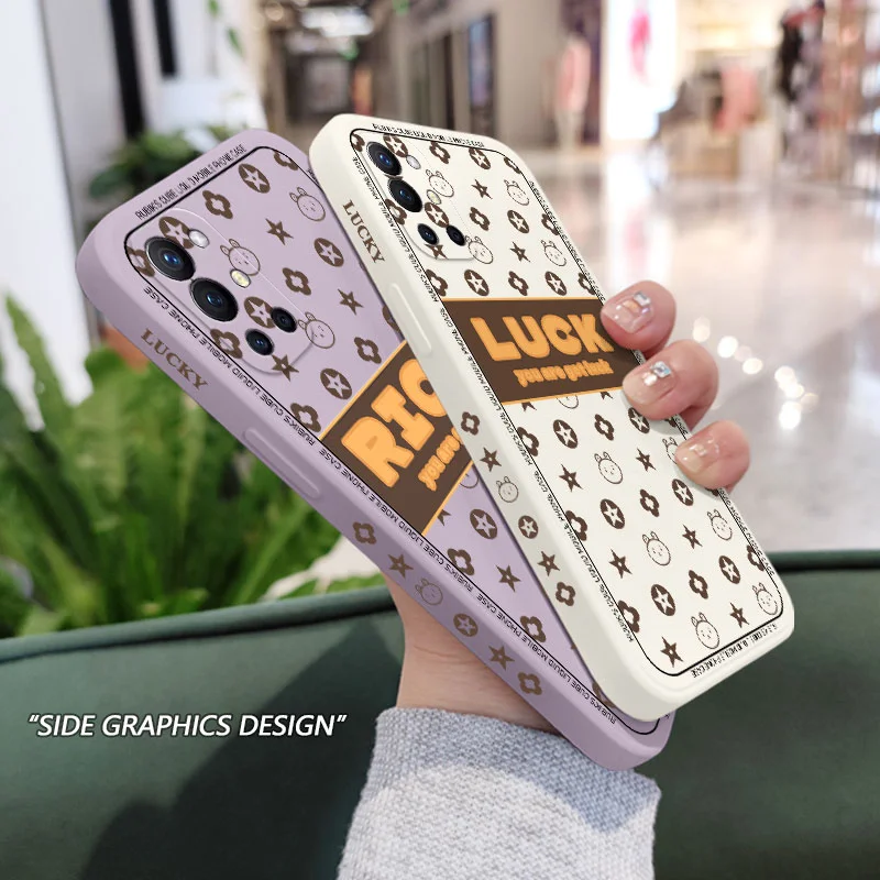 

Lucky Blessing Phone Case For Oneplus 9R 9RT 9 8T 8 7 7T Pro 5G Liquid Silicone Cover