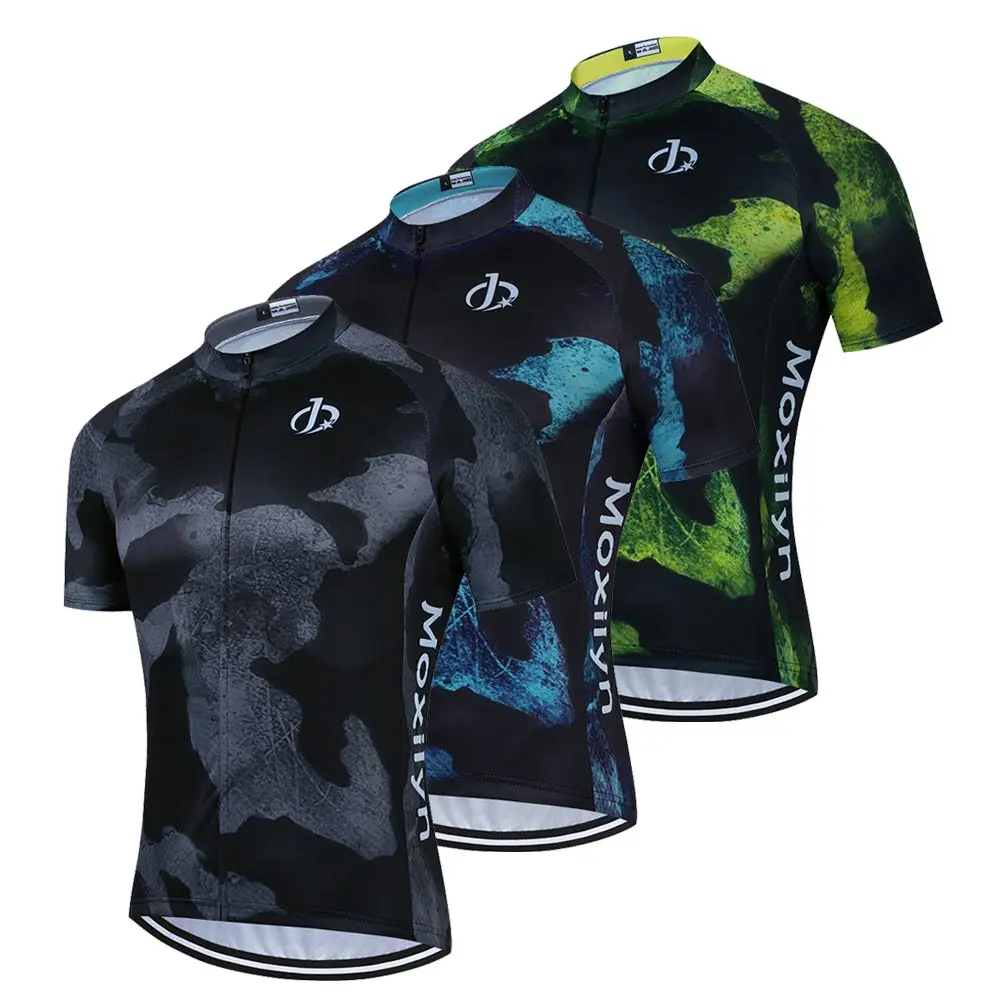 Moxilyn Men's Cycling Jersey Full Zip Riding Clothing Mountain Bike Tops Quick Dry - Bike Shirts