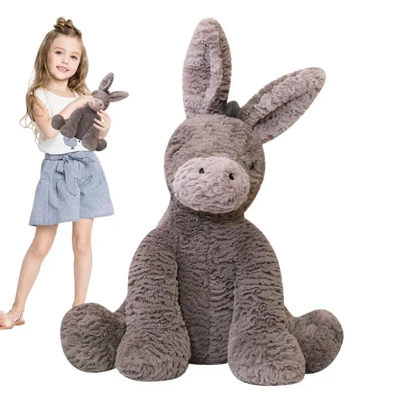 

Lovely Grey Donkey Plush Dolls Stuffed Soft Huggable Animal Toy For Baby Infant Birthday Room Home Decor Pillow Adults Gifts