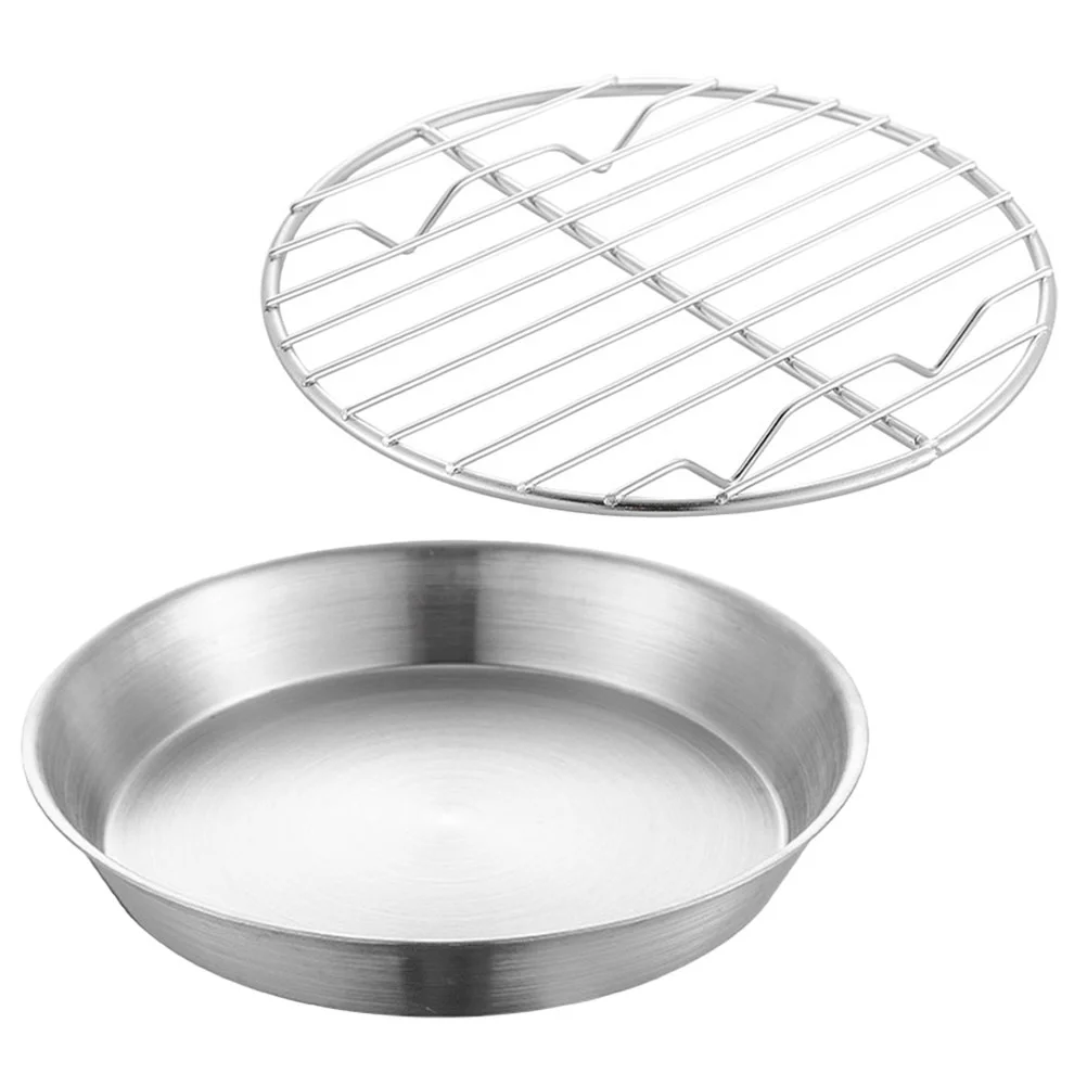 

Baking Dish Stainless Roasting Pan Rack Steel Oil Draining Plate Home 304 Grill Griddle