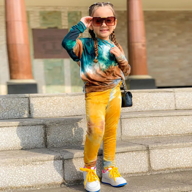 

Kids Clothes Suits 2PCS Long Sleeve Tops+Leggings Sporty Tracksuits Streetwear Vintage Trousers Sets For Baby Girls Small Moq