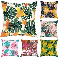 tropical jungle leaf pillowcases for pillows red flower yellow lea pillows case for bedroom garden chair luxury home decor 45x45