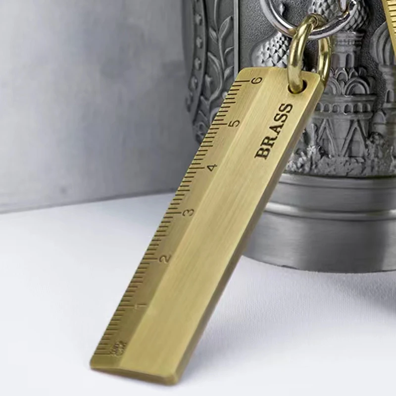 

Small Retro Brass Ruler 6cm Scale Office Gadgets School Supplies Patchwork Drawing Tools Stationery