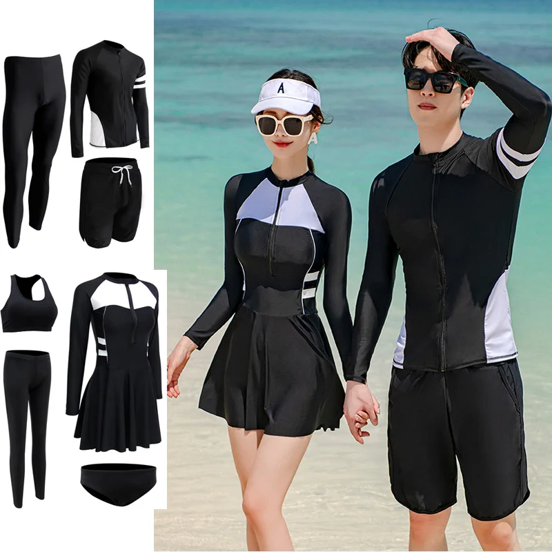 

Корейский костюм для дайвинга Женская пара новый 2023 с длинными рукавами МЕДУЗЫ купальник Сплит Защита от солнца брюки Сноркелинг набор для похудения