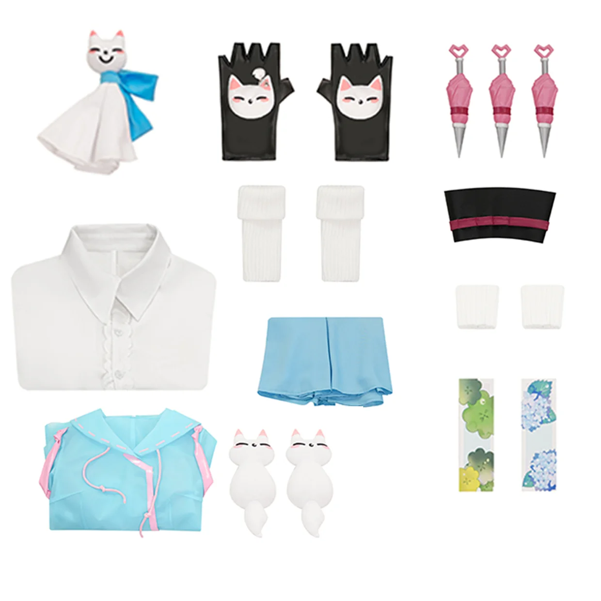 Игра Кирико Косплей Костюм Синий Новая Кожа Дождь Танцы Комплект Рубашка Юбка