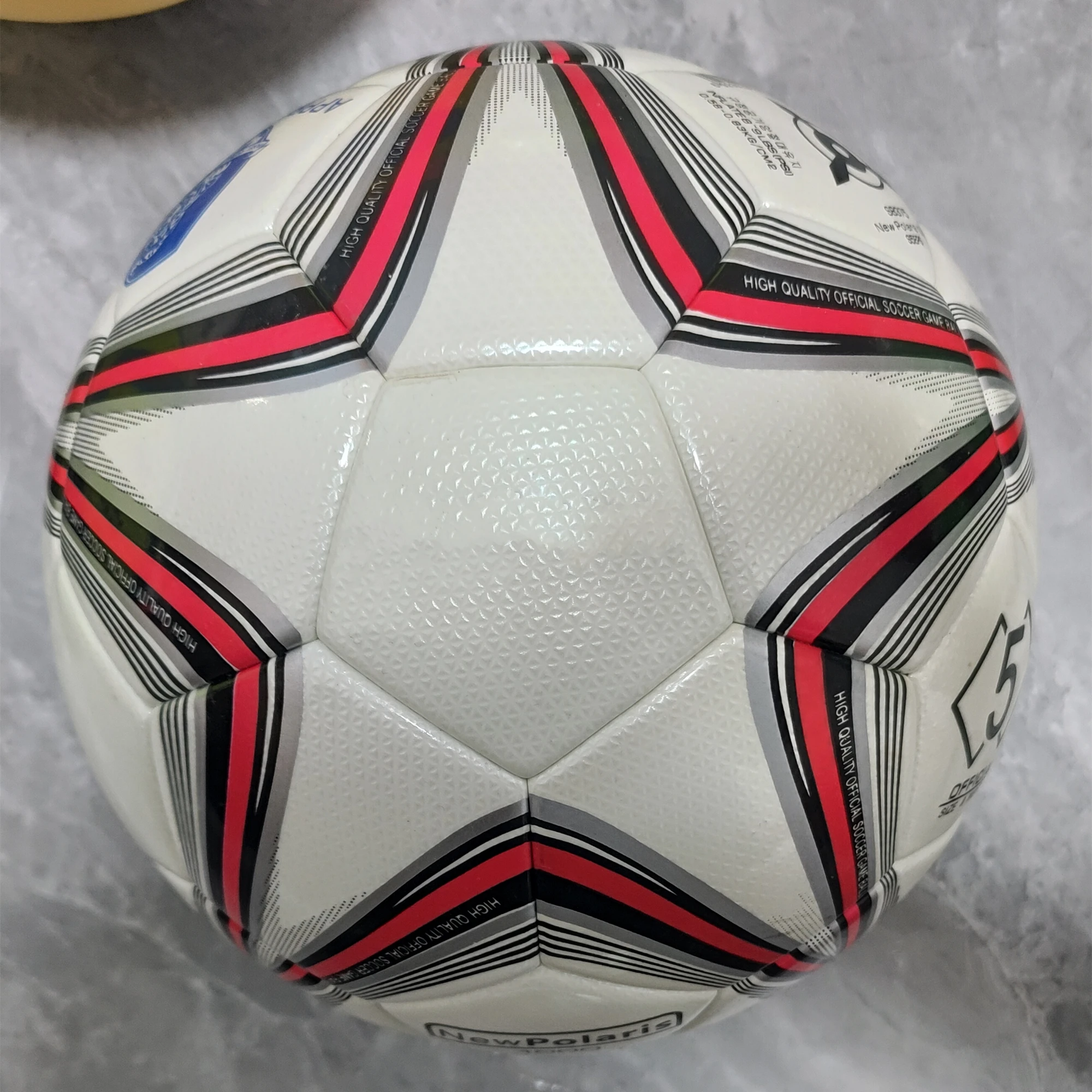 

New Soccer Balls Official Size Pentagram Print High Quality Seamless Goal Team Match Football Training League Futbol Topu
