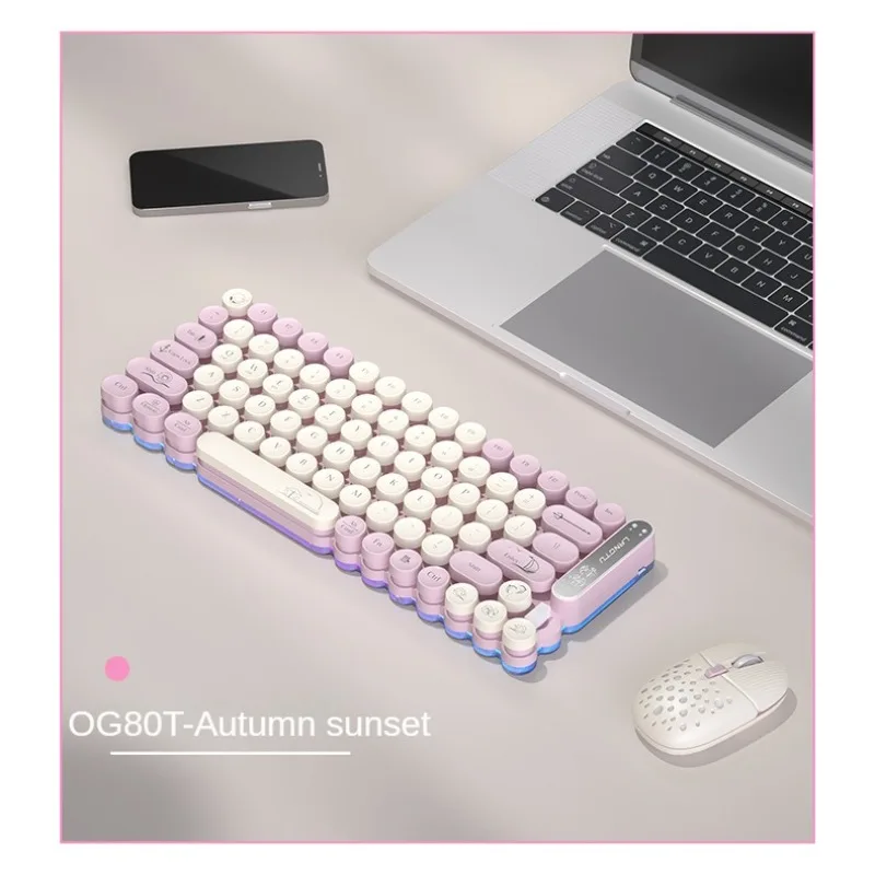 

Беспроводная Bluetooth клавиатура и мышь OG102T, офисный эргономичный легкий и удобный, крутой, светильник, водонепроницаемый