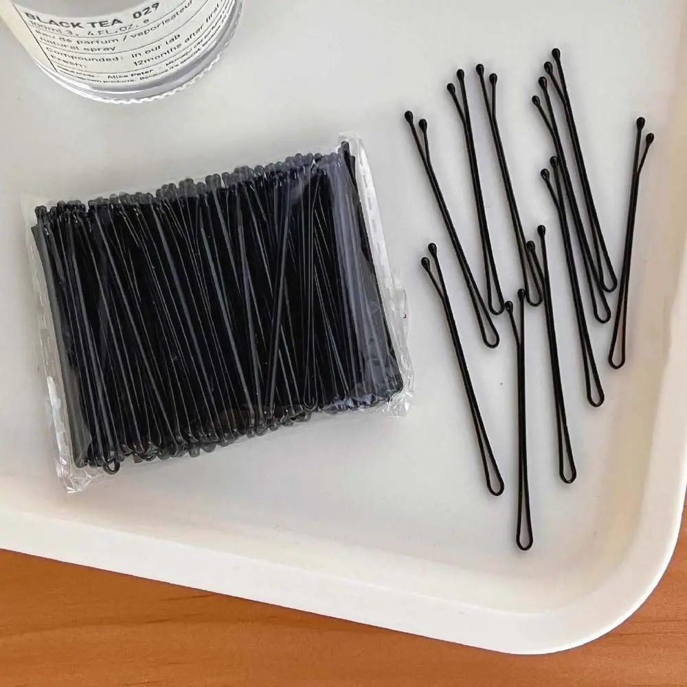 

100pcs/set Of Black Crushed Hairpins Bangs Invisible Hairpins Disposable Hairpins Metal Hairpin Hairstyling Accessories