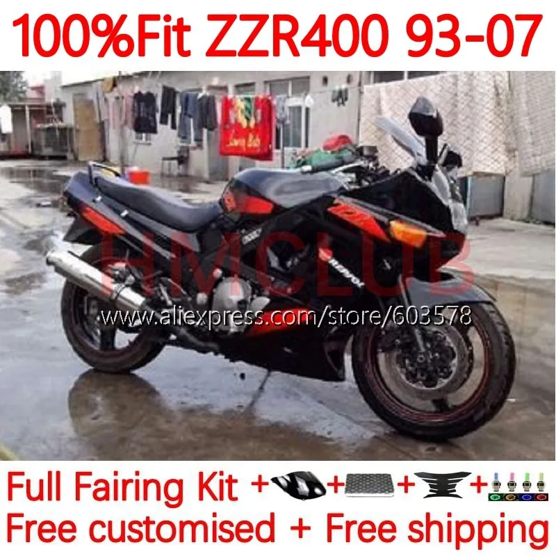 

Инъекция для KAWASAKI NINJA ZZR 400 ZZR400 1993 1995 1996 1997 1998 ZZR-400 00 01 02 05 06 07 обтекатель 83No.98 красный черный