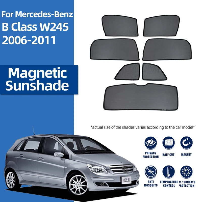 

For Mercedes Benz B Class W245 2005-2011 Front Windshield Car Sunshade Shield Rear Side Window Sun Shade Visor Magnetic Curtain