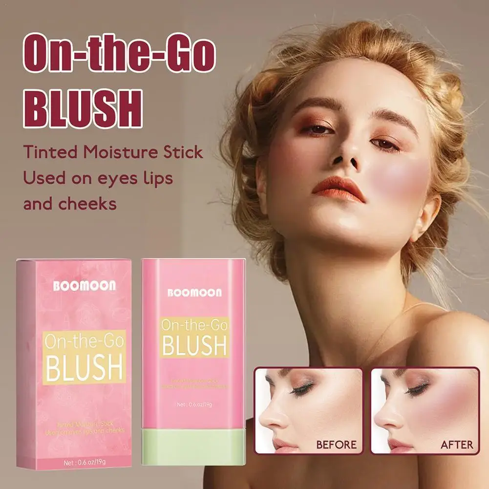 

Waterproof Facial Blush Stick Natural Cheek Rouge 3 Blush Stick Blusher Silky Blusher Cheek Face Smooth Colors Cream Tint M L2K3