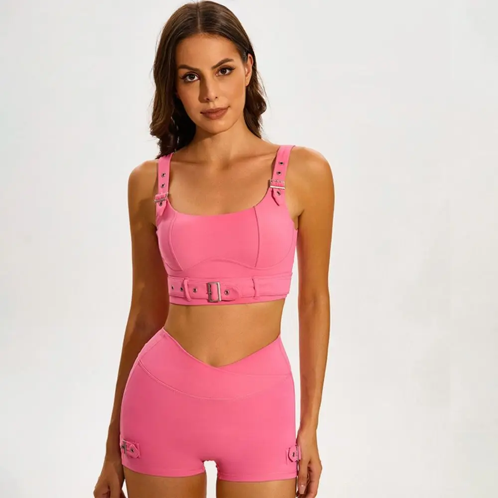 Простой байкерский шикарный стиль женский спортивный бюстгальтер без рукавов