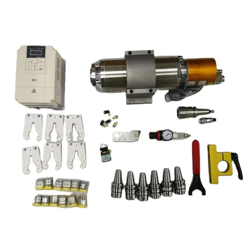 ATC Tool Change Spindle Motor BT30 5.5kw Pneumatic Spindle with accessories for metal mold engraving and milling