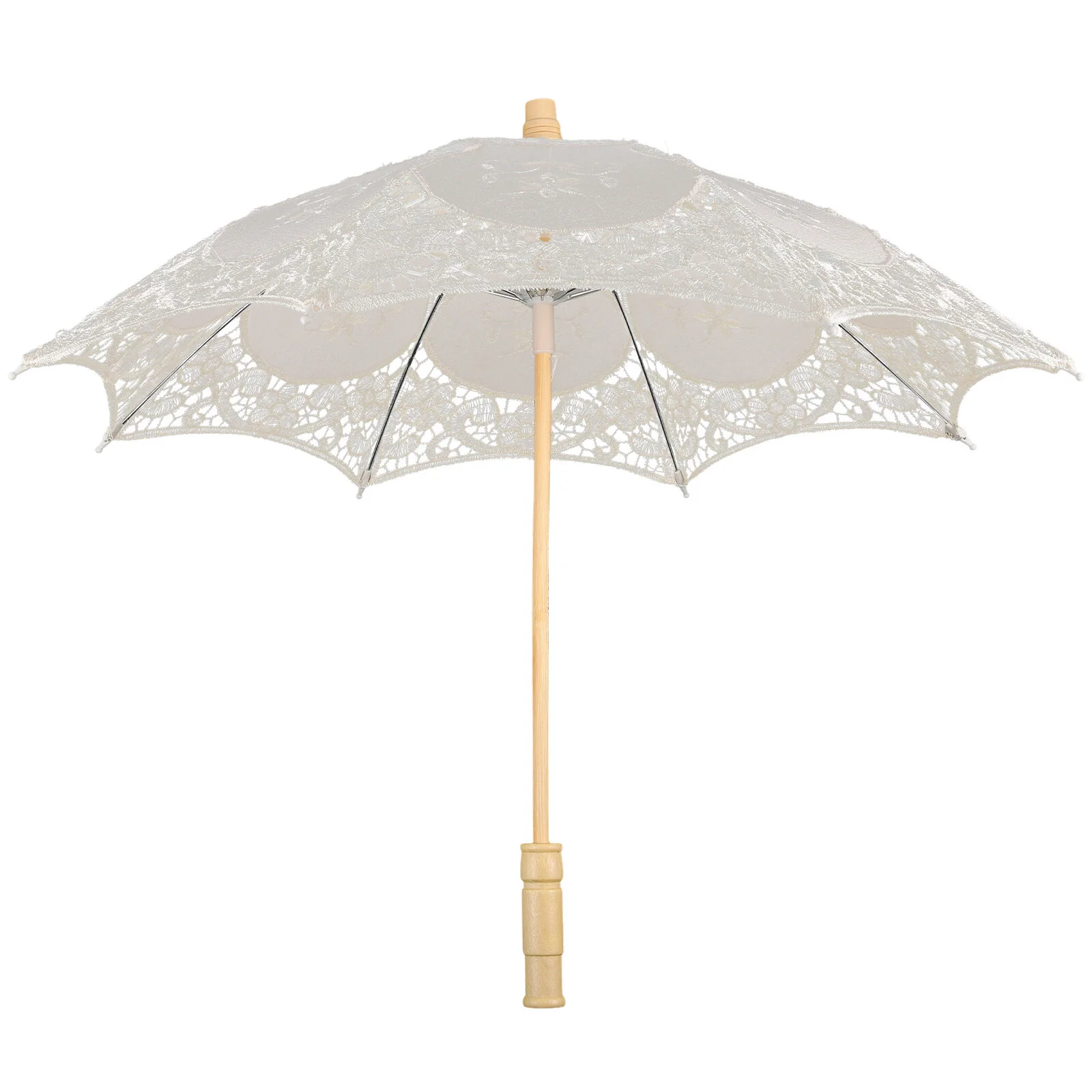 

Mini Umbrellas Lace Craft Decorative Exquisite Parasol Manual 50x43cm Handmade Wooden Decoration Photography Bridesmaid
