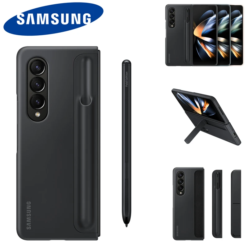 Original Samsung Z Fold4 5G Silicone Standing Cover With S Pen Case For Galaxy Z Fold 4 Phone Cases, EF-OF93P