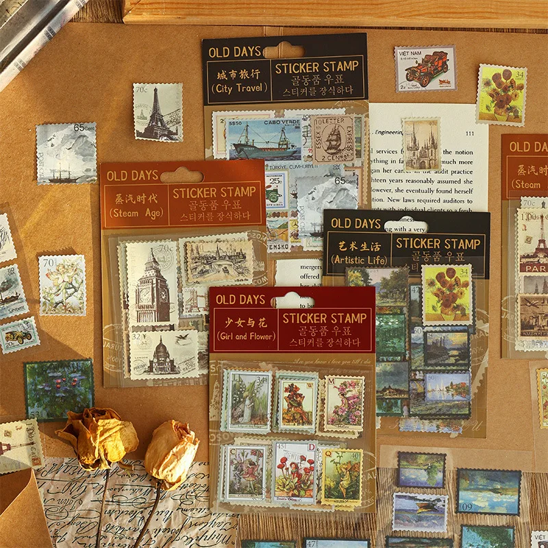 

22 шт., декоративные винтажные наклейки «Город»