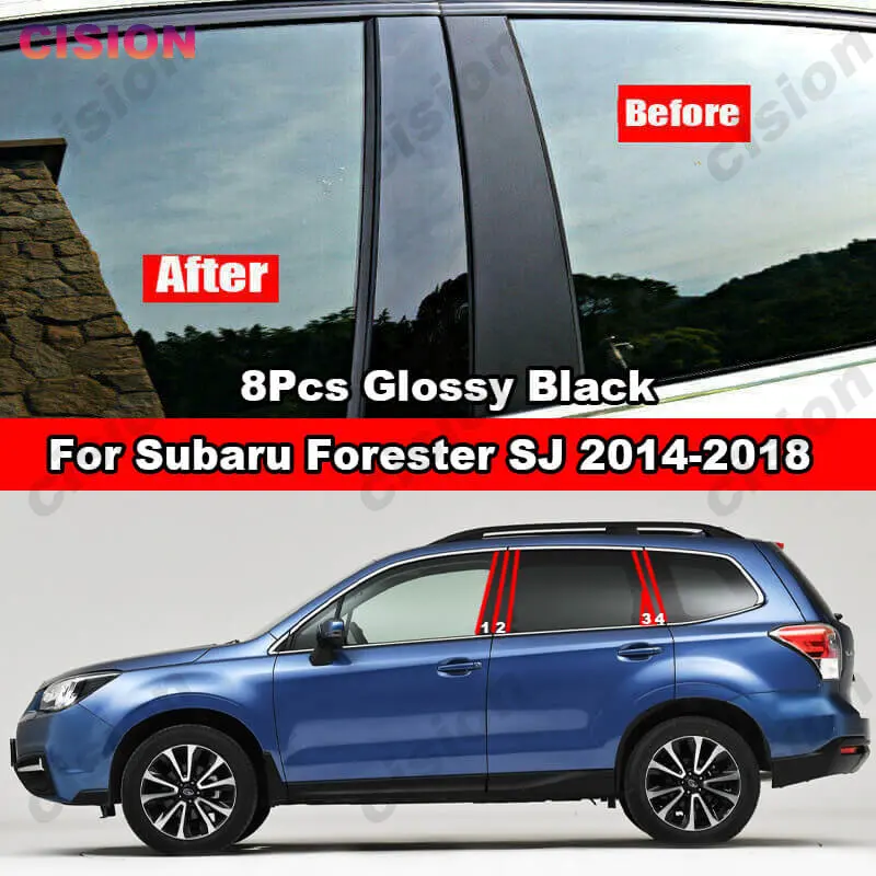 

Для Subaru Forester SJ 2014-2018 8 шт. карбоновое автомобильное Окно двери B C колонны столбики крышка отделка средняя Колонка ПК материал наклейка