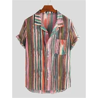 2022 new 3d print cuban collar short sleeve shirt retro fashion summer beach mens shirt s 5xl