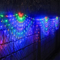 3 5m 424leds 3 peacock mesh net led string lights outdoor window fairy holiday garland for christmas new year party net lights