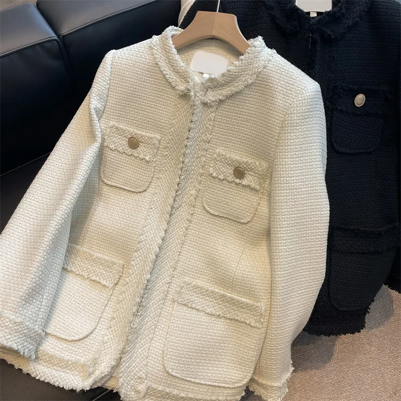 

Простая шикарная однотонная куртка в стиле ретро, Женская осенне-зимняя новая корейская мода, повседневный Топ, элегантное облегающее универсальное женское теплое пальто