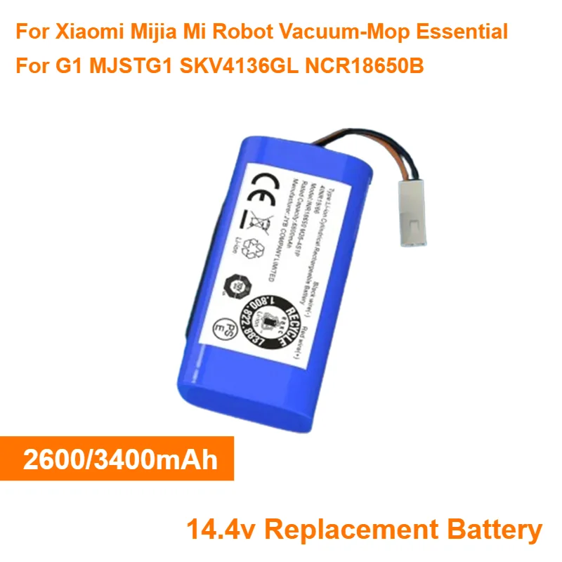 Для робота-пылесоса Xiaomi Mijia Mi Essential G1 MJSTG1 SKV4136GL NCR18650B 2600 мАч 14 4 В сменный
