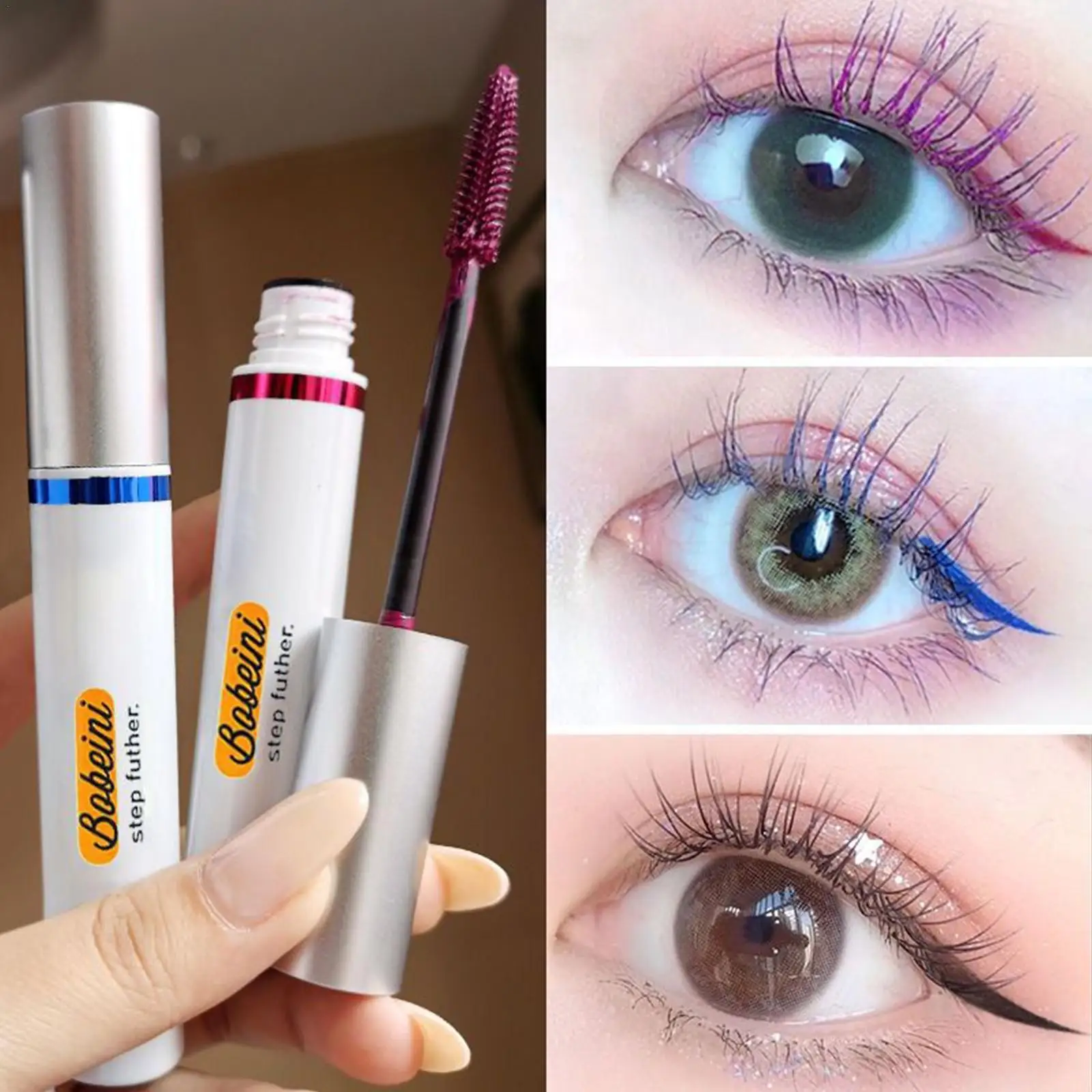 

3D Waterproof Mascara 4 Color Fast Dry Lengthening Curls Extension Mascara Beauty Makeup Long-wearing Eye Lashes Brush