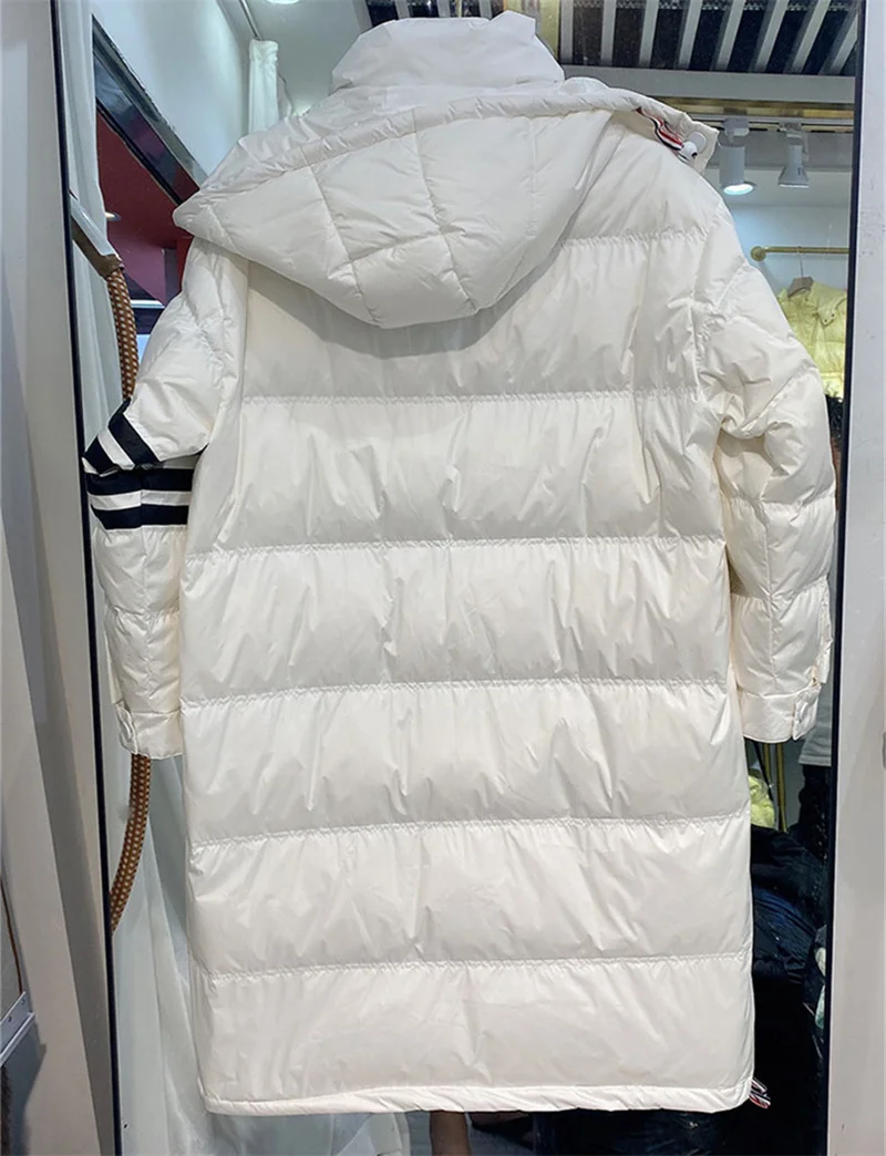 Winter Hooded Long Jacket Women 90% White Duck Down Coat Warm Thick Parkas Female Hight Quality Loose Snow Outwear