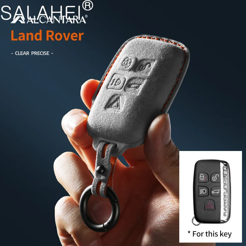 

Alcantara Car Key Case Cover Holder Shell Full Protection Fob For Land Rover Range Rover Discovery Defender Keychain Accessories